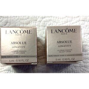 2 Lancôme Absolue Longevity Soft Cream Skincare Duo 5ml Travel Size*NWB